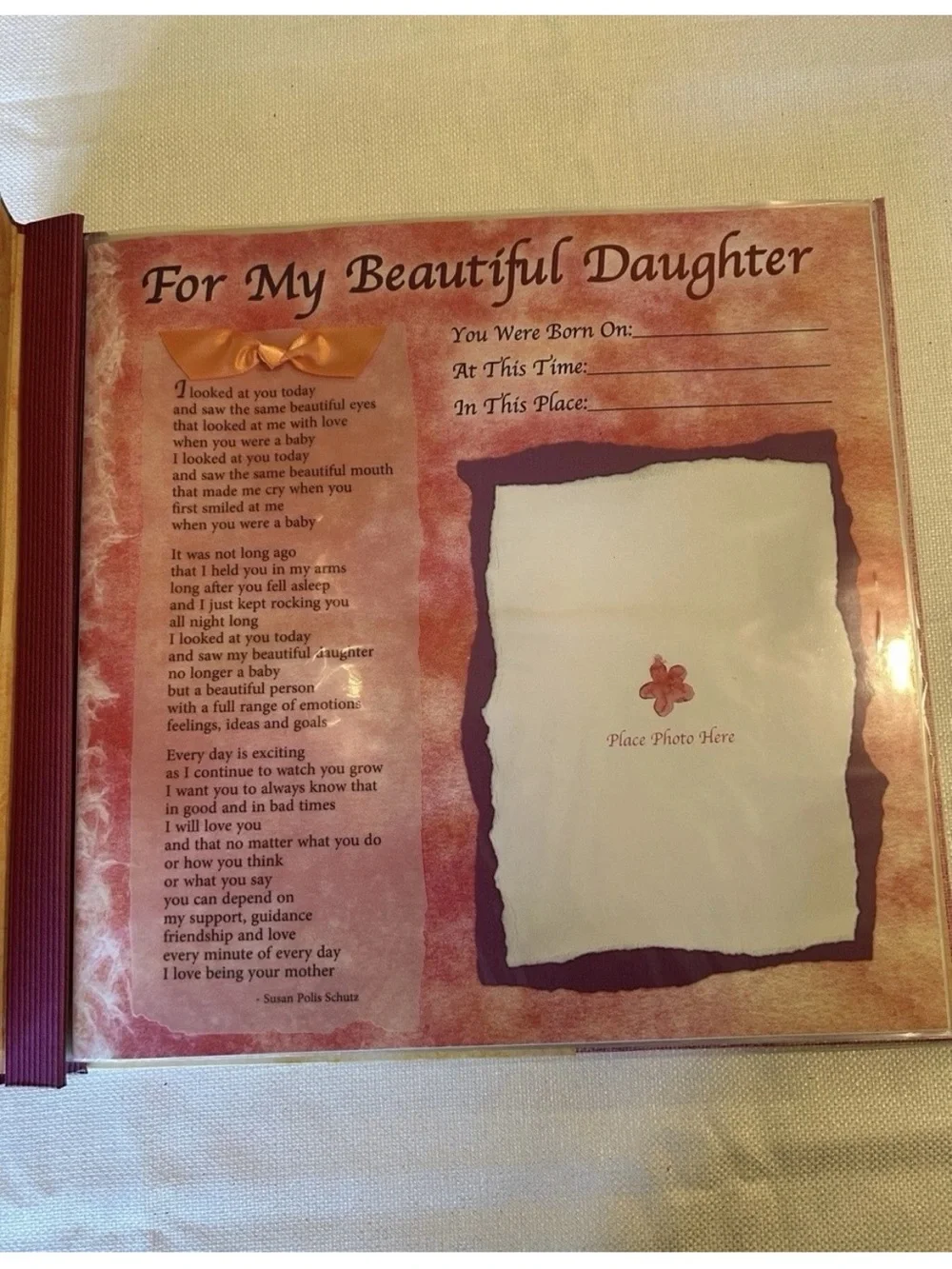 To My Daughter with Love - Pink Keepsake Scrapbook